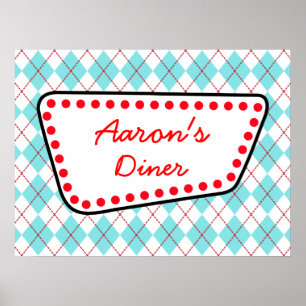 Gepersonaliseerd Poster voor Argyle Diner Sign