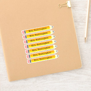 Gepersonaliseerd potlood van de leraar sticker