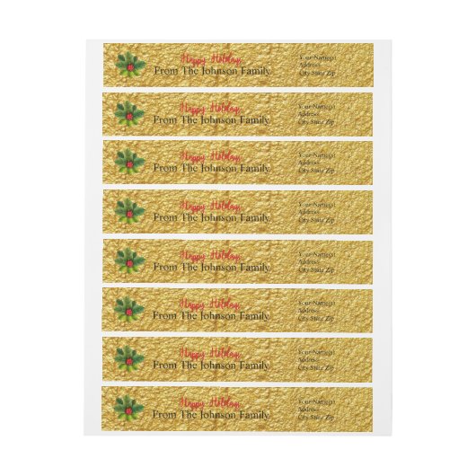 Gepersonaliseerd Prettige feestdagen Holly Adres (Vel)