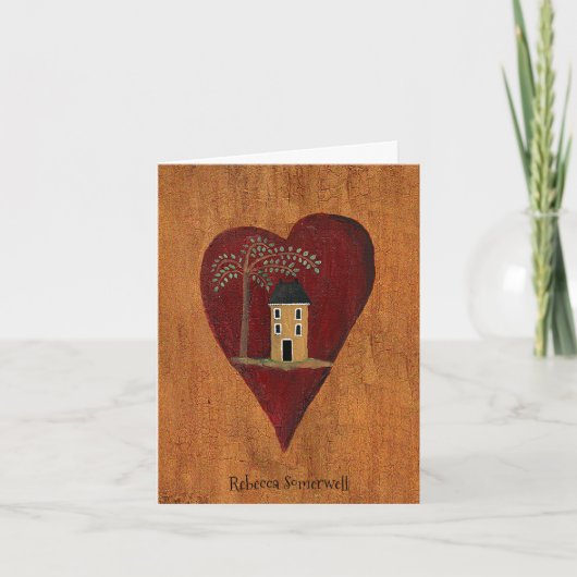 Gepersonaliseerd Primitief Hart Kaart (Voorkant)