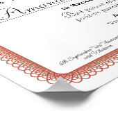 Gepersonaliseerd Professioneel diploma certificaat Poster (Hoek)