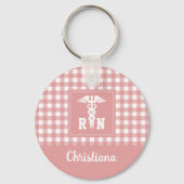 Gepersonaliseerd Pset Pattern RN Geregistreerde ve Sleutelhanger (Voorkant)
