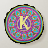 Gepersonaliseerd psychedelisch kussen met ronde wo (Achterkant)