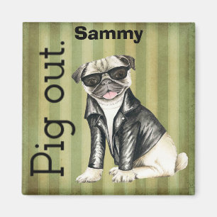 Gepersonaliseerd Pug Funny Magnet Magneet