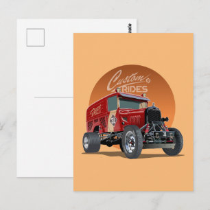 Gepersonaliseerd racewagen concept briefkaart
