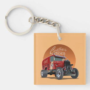 Gepersonaliseerd racewagen concept sleutelhanger