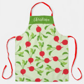 Gepersonaliseerd Radish Red Green Pattern Schort (Voorkant)