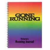 Gepersonaliseerd Rainbow background Running Journa Notitieboek (Voorkant)