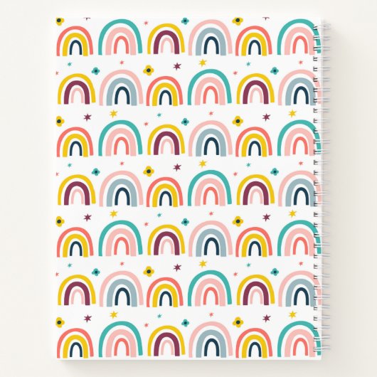 Gepersonaliseerd Rainbow Pattern Sketchbook Notitieboek (Achterkant)