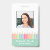 Gepersonaliseerd Rainbow School Teacher ID badge (Voorzijde)