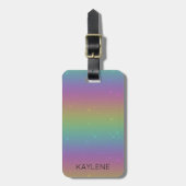 Gepersonaliseerd Rainbow Sparkles Bagagelabel (Voorkant verticaal)