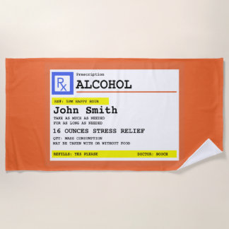 Gepersonaliseerd Recept Alcohol Humor Strandlaken