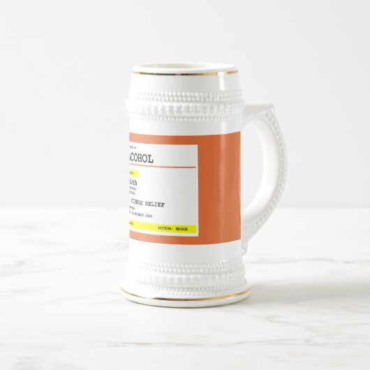 Gepersonaliseerd recept Alcohol Humoristisch Bierpul (Voorkant rechts)