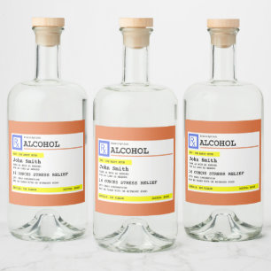 Gepersonaliseerd recept Humoureuze alcohol Likeurfles Etiket