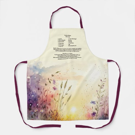 Gepersonaliseerd recept Keepsake Wildflower Wateco Schort (Voorkant)