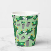 Gepersonaliseerd recyclingafval vrachtwagenpatroon papieren bekers (Links)