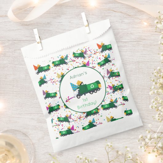 Gepersonaliseerd recyclingplatform voor vuilniswag bedankzakje (Geknipt)