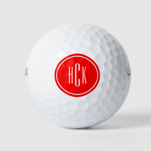 Gepersonaliseerd Red Circle Custom Monogram Golfballen