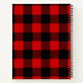 Gepersonaliseerd Red Plaid Receptenboek Notitieboek (Achterkant)