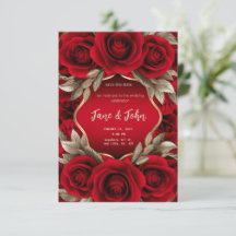 [gepersonaliseerd] Red Rose bruiloft uitnodiging