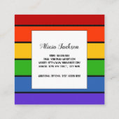 Gepersonaliseerd | Regenboogstrips Vierkante Visitekaartje (Achterkant)