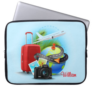 Gepersonaliseerd reiziger laptop sleeve