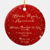 Gepersonaliseerd rendier - Schattige Keepsake Kind Keramisch Ornament (Achterkant)