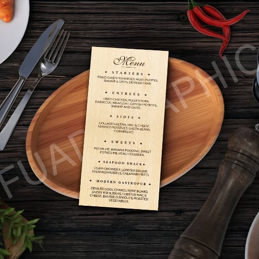 Gepersonaliseerd Restaurant Flat Menu