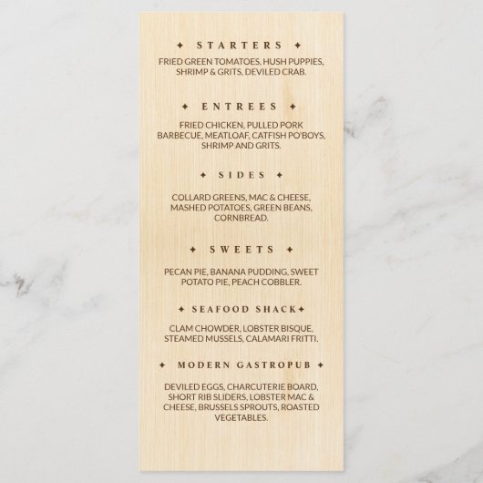 Gepersonaliseerd Restaurant Flat Menu (Achterkant)