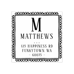 GEPERSONALISEERD RETOURADRES classy scallop border Rubberstempel