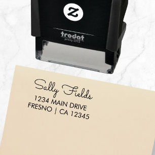 Gepersonaliseerd retouradres Elegant script Zelfinktende Stempel