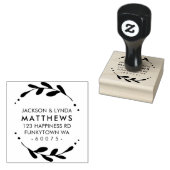 GEPERSONALISEERD RETOURADRES gebladerte lijst eenv Rubberstempel (Gestempeld)