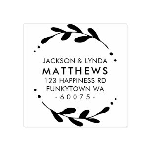 GEPERSONALISEERD RETOURADRES gebladerte lijst eenv Rubberstempel