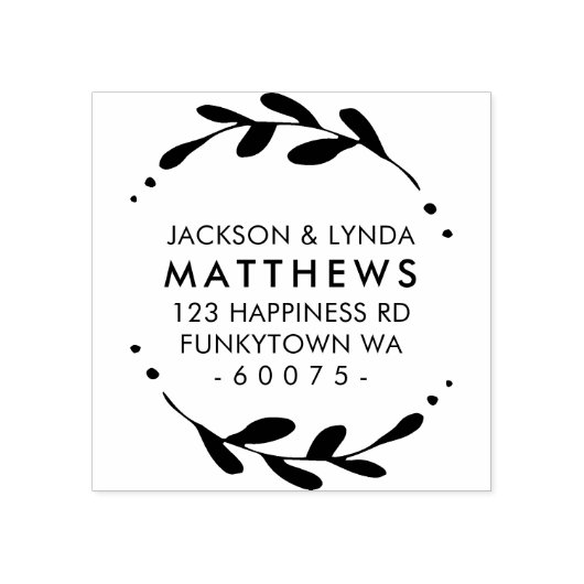 GEPERSONALISEERD RETOURADRES gebladerte lijst eenv Rubberstempel (Afrduk)