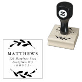 GEPERSONALISEERD RETOURADRES gebladerte lijst eenv Rubberstempel (Gestempeld)