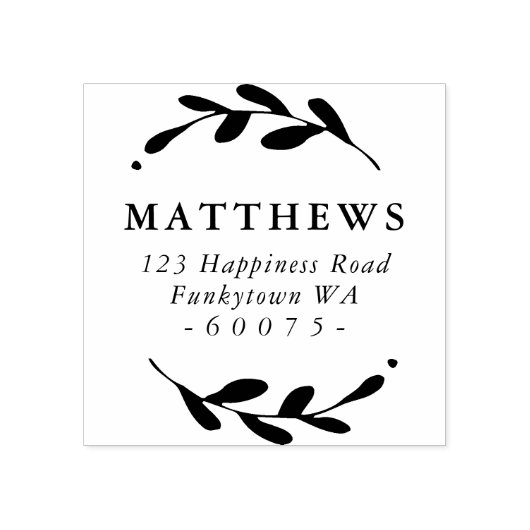 GEPERSONALISEERD RETOURADRES gebladerte lijst eenv Rubberstempel (Afrduk)