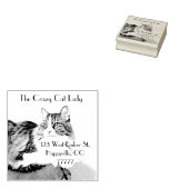 Gepersonaliseerd retouradres, knappe kat. rubberstempel (Gestempeld)