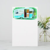 Gepersonaliseerd Retro camper Briefpapier (Staand voorkant)