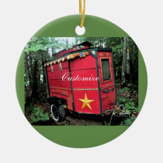 Gepersonaliseerd Retro gypsy camper Keramisch Ornament (Voorkant)