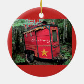 Gepersonaliseerd Retro gypsy camper Keramisch Ornament (Achterkant)