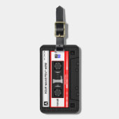 Gepersonaliseerd Retro Music Cassettebandje Bagagelabel (Voorkant verticaal)