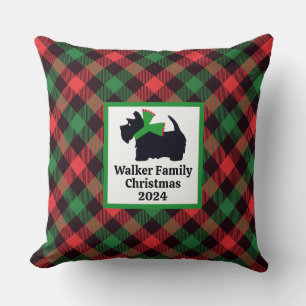 Gepersonaliseerd Retro Red Green Black Schotse Ter Kussen