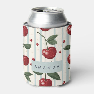 Gepersonaliseerd retro rode kersenpatroon blikjeskoeler