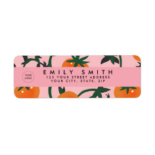 Gepersonaliseerd retro tomaat wijnpatroon etiket