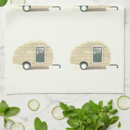 Gepersonaliseerd Retro  trapsgewijze camera Theedoek (Gevouwen)