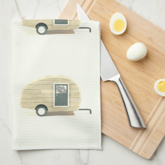 Gepersonaliseerd Retro  trapsgewijze camera Theedoek (Quarter Fold)