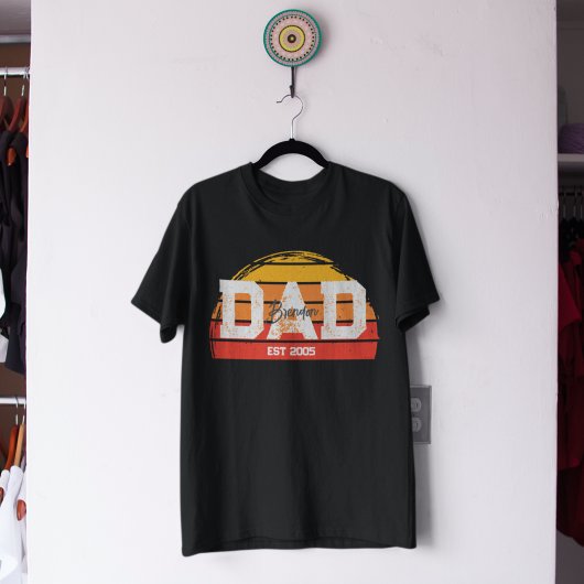 Gepersonaliseerd Retro vader Papa gepersonaliseer T-shirt
