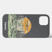 Gepersonaliseerd, Retro, Vliegtuig, zonsondergang, Case-Mate iPhone Case (Achterkant (horizontaal))