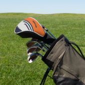 Gepersonaliseerd Retrostrips in blauw Sinaasappel Golfheadcover (Insitu)