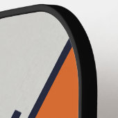 Gepersonaliseerd Retrostrips in blauw Sinaasappel Pickleball Paddle (Links Detail)